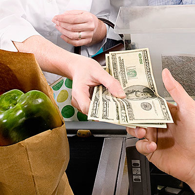 pay for groceries in cash
