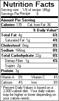 Nutrition Facts for Chile Lime Tortilla Chips