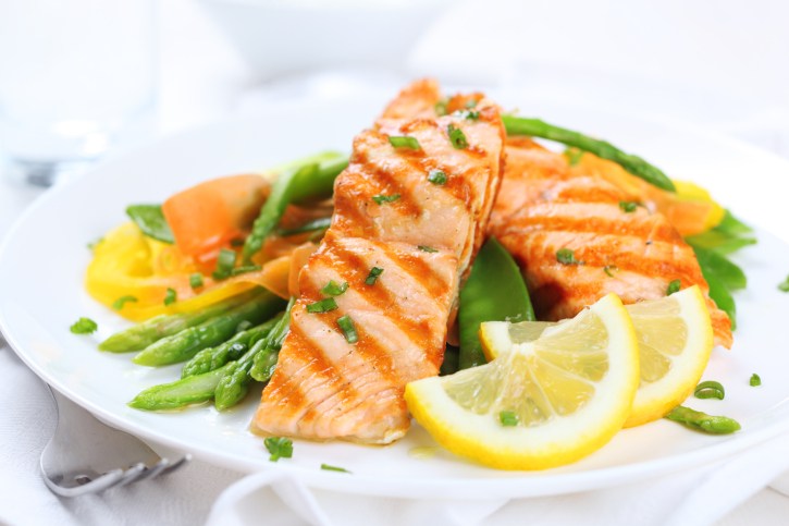 grilled salmon plate