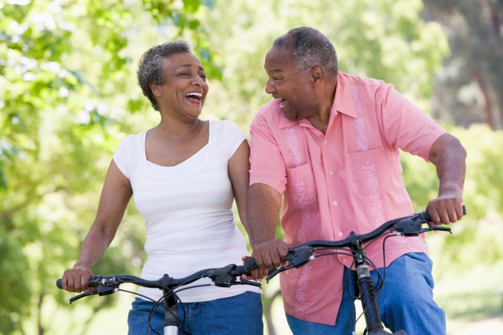 african american senior couple fitness