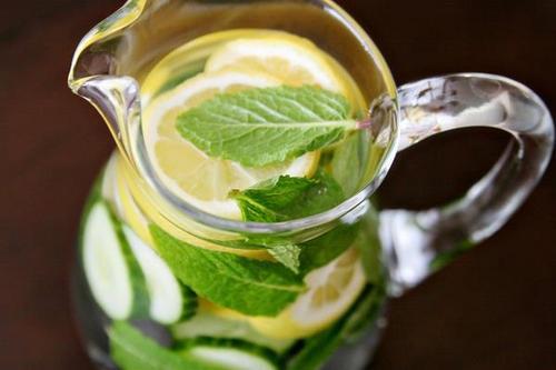 lemon, mint and cucumber tea
