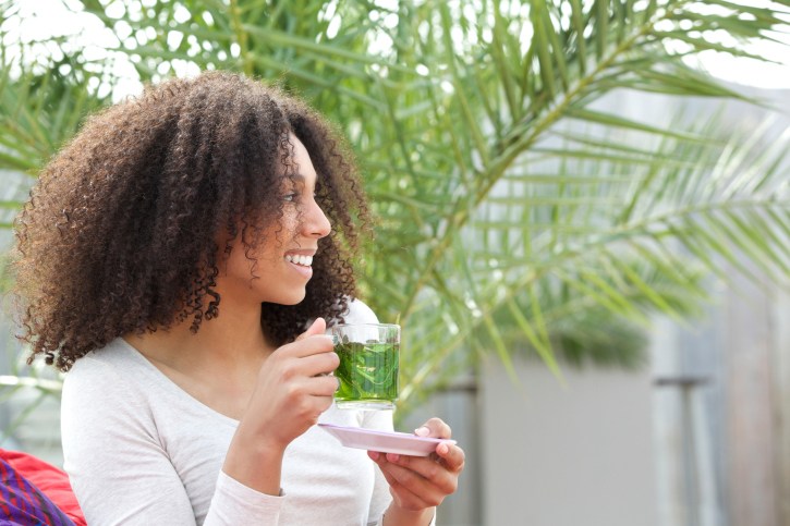 woman drinking tea