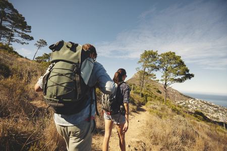 Couple hiking on Mountain