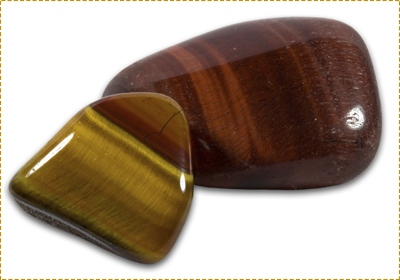 Golden and red tiger eye stones