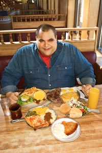 Man eating the food