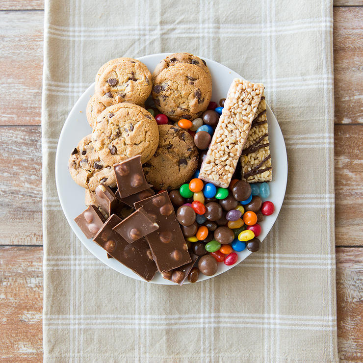 Plate full of sweets