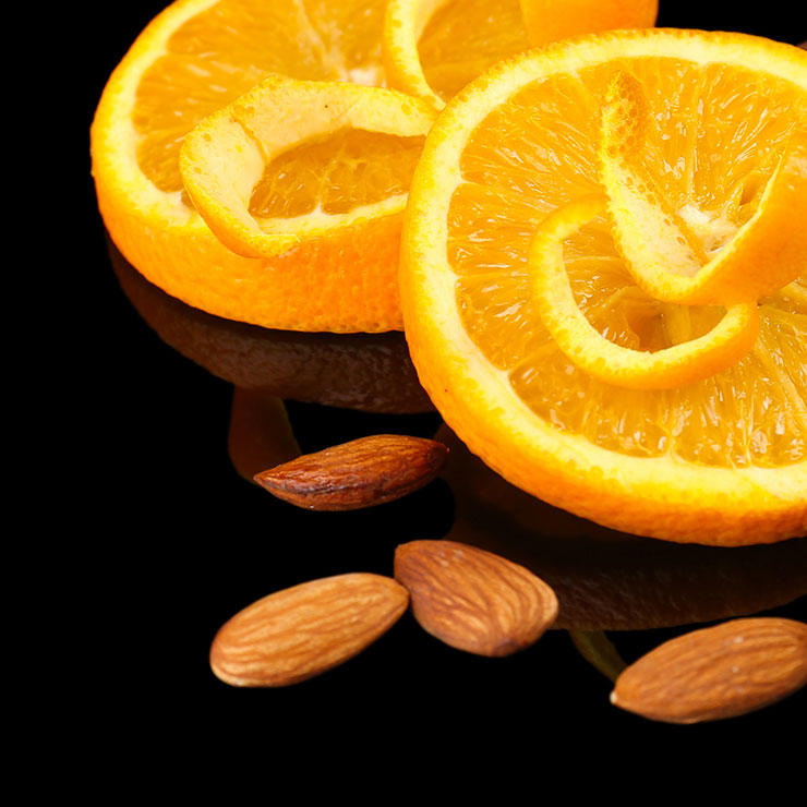 almonds and an orange