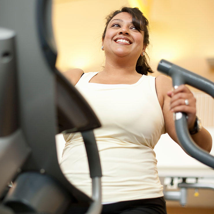 Work out on elliptical machine