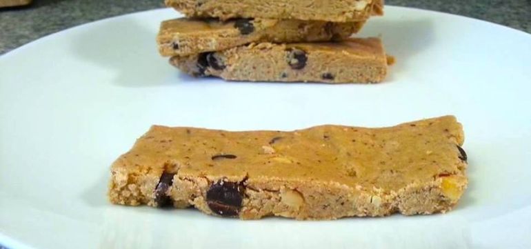 Chocolate Peanut Butter No-Bake Protein Bars Hero Image